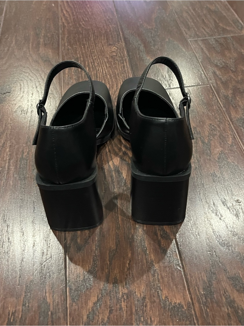 Seychelles Women Black Faux Leather Strappy Square Toe Ankle Strap Heel Size 10M - Picture 7 of 8